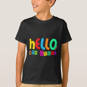 T-shirt Bonjour huitième 8e année retour à l'école pour l'