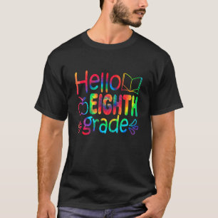 T-shirt Bonjour Huitième Année Teinture Teinte Mignée Reto