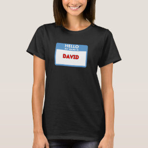 T-shirt Bonjour, je m'appelle David Thème de badge nomina