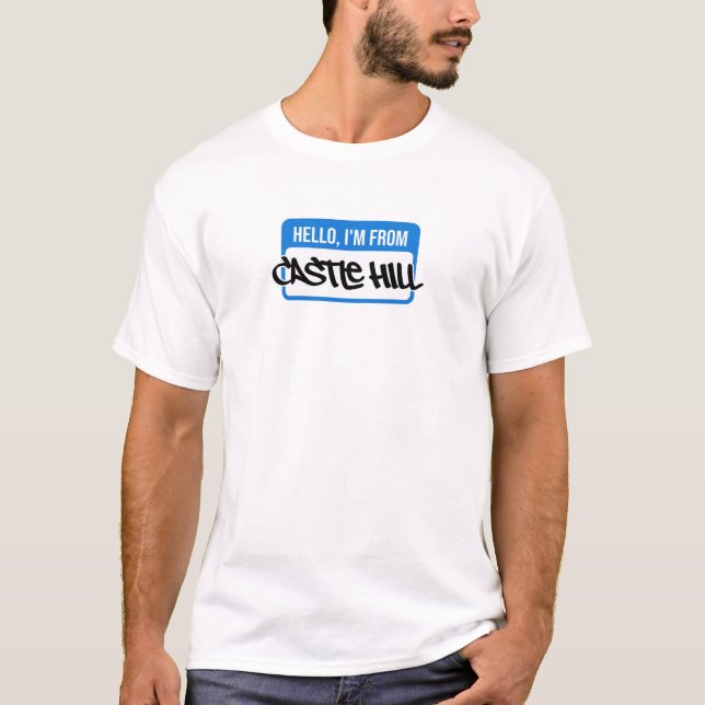 T-shirt Bonjour, je suis de - Castle Hill (Devant)