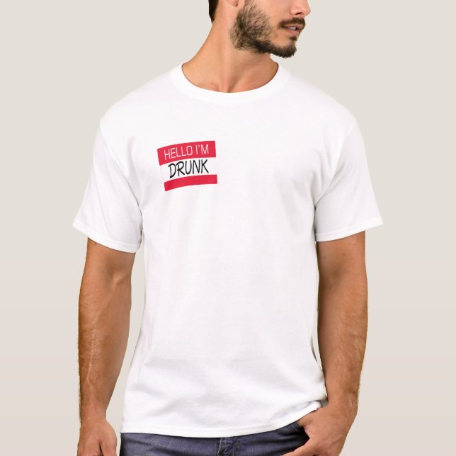 T-shirt Bonjour, je suis ivre (Devant)
