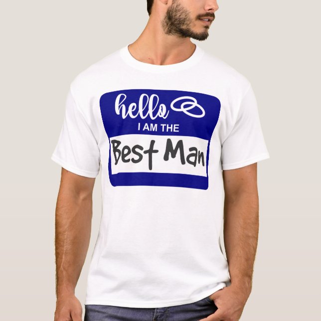 T-shirt Bonjour, je suis le meilleur Mariage insigne (Devant)