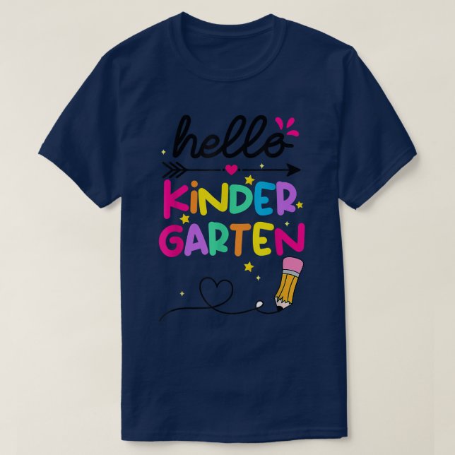 T-shirt Bonjour Kindergarten Squad Mon Premier Jour De Kin (Design devant)