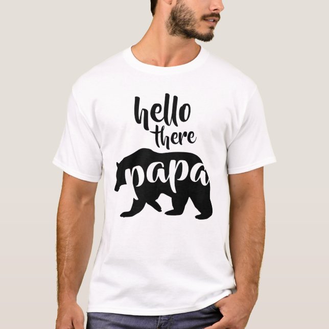 T-shirt Bonjour là ours de papa (Devant)