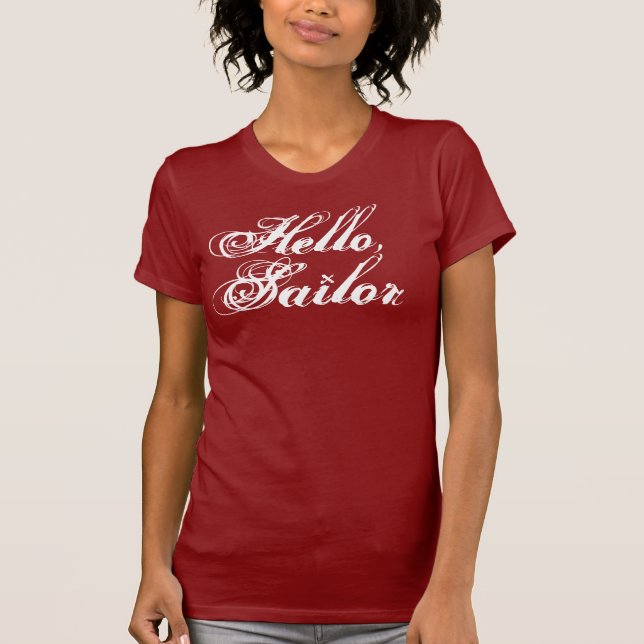 T-shirt Bonjour, la pièce en t de la fille de marin (Devant)