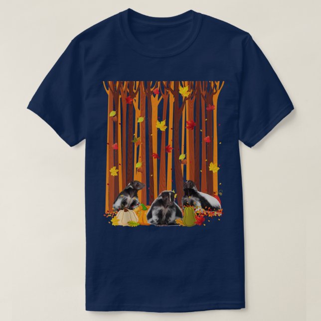 T-shirt Bonjour L'Automne Shunk Maple Leaf Automne Citroui (Design devant)