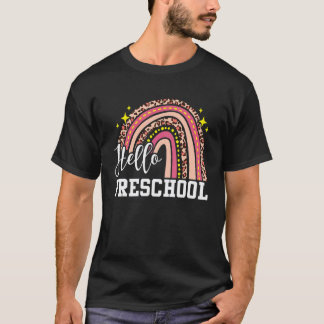 T-shirt Bonjour Léopard Arc-en-ciel Maternelle Thé de rent
