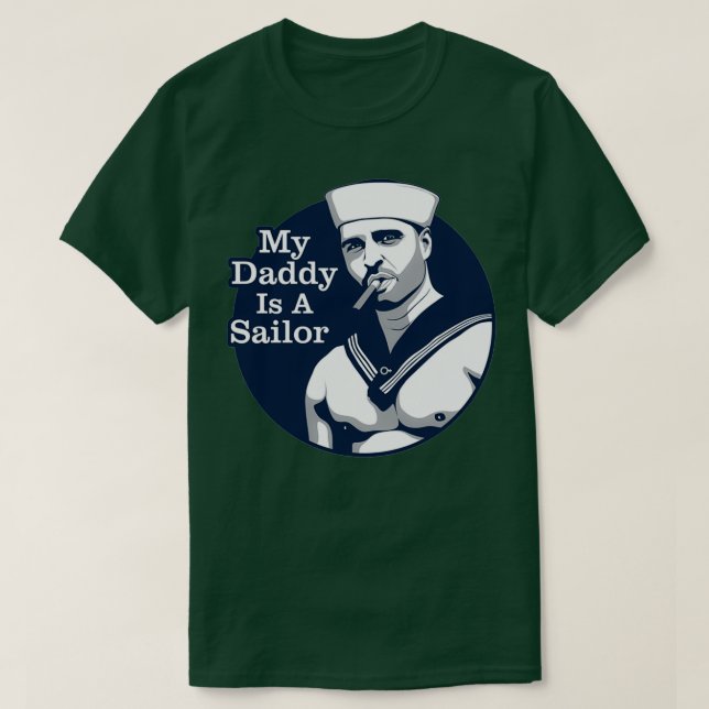 T-shirt Bonjour Marin Mon Papa Est Un Marin (Design devant)