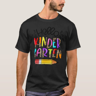 T-shirt Bonjour Maternelle Boho Léopard Rentrée Scolaire T