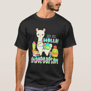 T-shirt Bonjour Maternelle Cute Llama Alpaca Retour À L'Éc