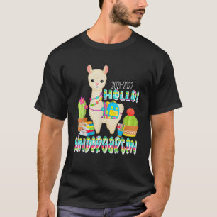 T-shirt Bonjour Maternelle Cute Llama Alpaca Retour À L'Éc