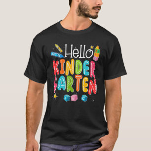 T-shirt Bonjour Maternelle Funny Retour À L'École Enseigna