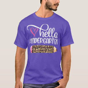 T-shirt Bonjour maternelle Leopard Pencil Retour À L'École