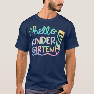 T-shirt Bonjour maternelle Tie Dye Enseignants Enfants Ret