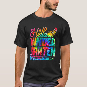 T-shirt Bonjour Maternelle Tie Dye Retourner À L'École Pre