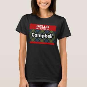 T-shirt Bonjour Mon nom est Campbell Scottish Tartan
