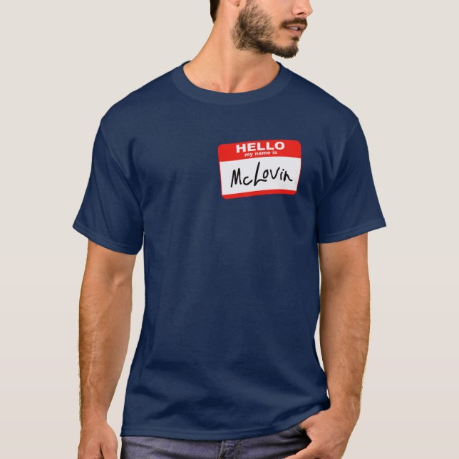 T-shirt Bonjour mon nom est McLovin (Devant)