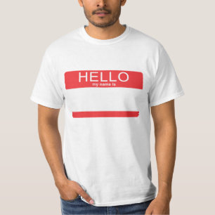 T-shirt Bonjour mon nom est modèle vide