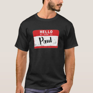 T-shirt Bonjour Mon Nom Est Paul Nom Balise Enfants