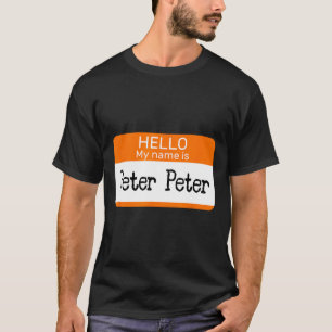 T-shirt Bonjour Mon Nom Est Peter Sticker Nom Balise Sur U