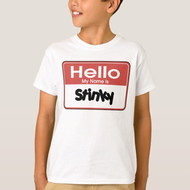 T-shirt Bonjour Mon nom est puant (Devant)