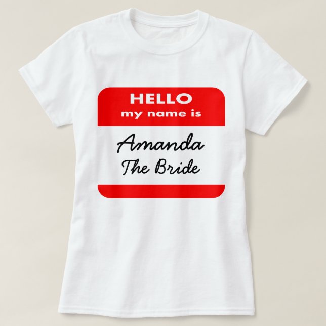 T-SHIRT BONJOUR MON NOM EST T SHIRT, AJOUTE TON TEXTE AMUS (Design devant)