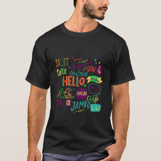 T-shirt Bonjour mot dans différentes langues Funny Summer