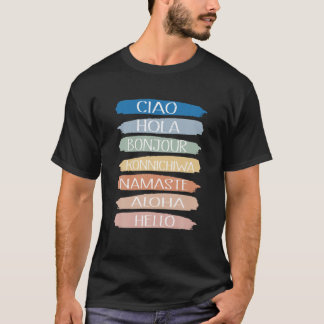 T-shirt Bonjour Mot Dans Différentes Langues Voyage Et Ens