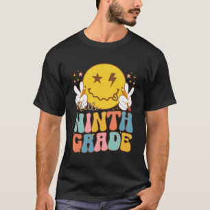 T-shirt Bonjour Neuvième Année Funky Sourire Visage 9E Ann