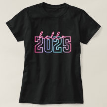 Bonjour Nouvel An 2025 | Neon Happy New Year T-Shi