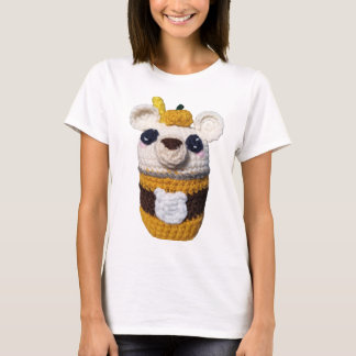 T-shirt Bonjour ! Ours de latte d'épice citrouille Amiguru