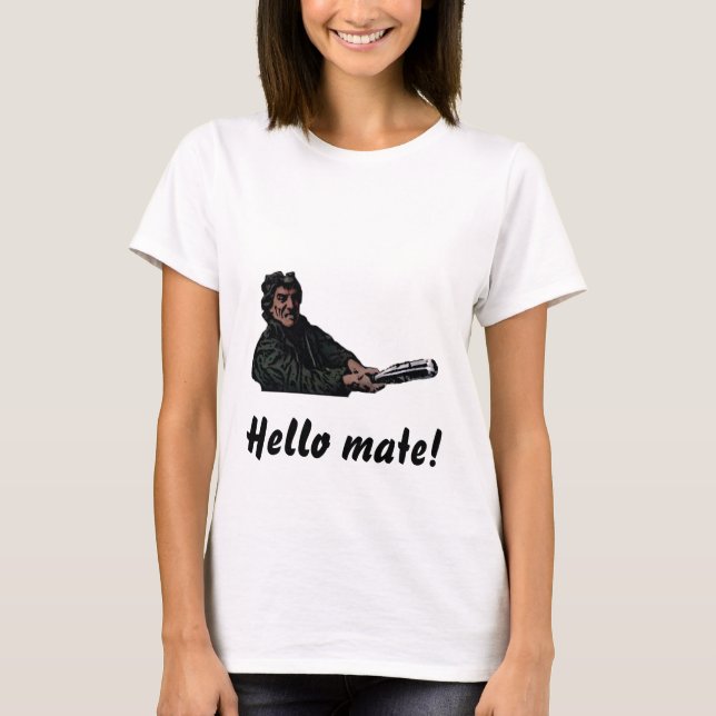 T-shirt bonjour pièce en t de compagnon (Devant)