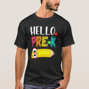 T-shirt Bonjour Pré K Retour À L'École Préscolaire Stude D