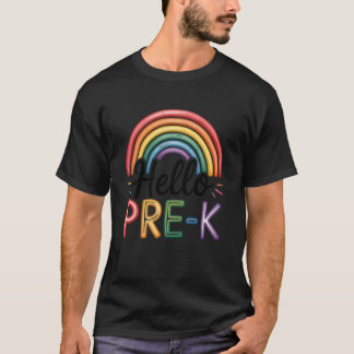 T-shirt Bonjour Pré-Maternelle Arc-en-Ciel Rentrée Scolair