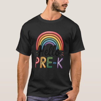T-shirt Bonjour Pré-Maternelle Arc-en-Ciel Rentrée Scolair