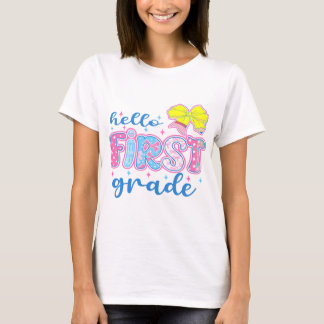 T-shirt Bonjour Première Année, Première Année, Retour À L