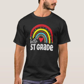 T-shirt Bonjour Première Année Retour à l'école 1ère année