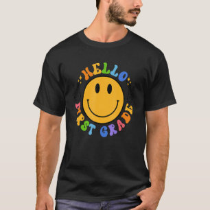 T-shirt Bonjour Première Classe Retro Smily Face 1ère Clas
