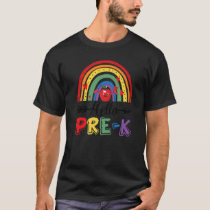 T-shirt Bonjour Préscolaire K Rainbow Précieux Joyeux 1er