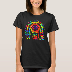 T-shirt Bonjour Préscolaire Retro Rainbow Tie Dye enseigna