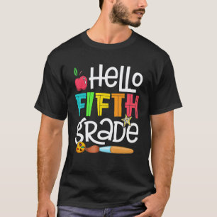 T-shirt Bonjour professeur de cinquième élève Coloré Retou