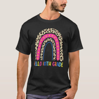 T-shirt Bonjour professeur de dixième année Léopard 1er jo