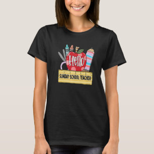 T-shirt Bonjour professeur de l'école du dimanche Profess