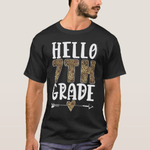 T-shirt Bonjour professeur de septième année Leopard Septi