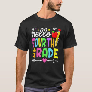 T-shirt Bonjour Quatrième Année Retour À L'École Premier J