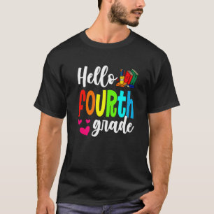 T-shirt Bonjour Quatrième Année Retour À L'École Premier J