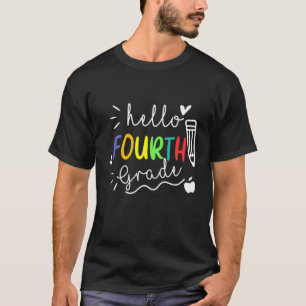 T-shirt Bonjour Quatrième Année Revenir À L'École Pour Les