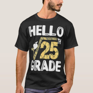 T-shirt Bonjour racine Carré de 25e année 5e année 1ère jo