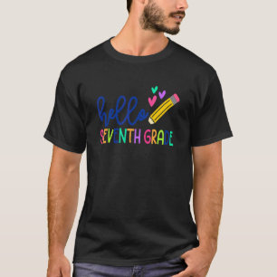 T-shirt Bonjour Septième 7e année Étudiant de 7e année Pre