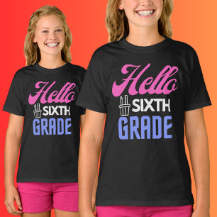 T-shirt Bonjour Sixième Année, Retour À L'École